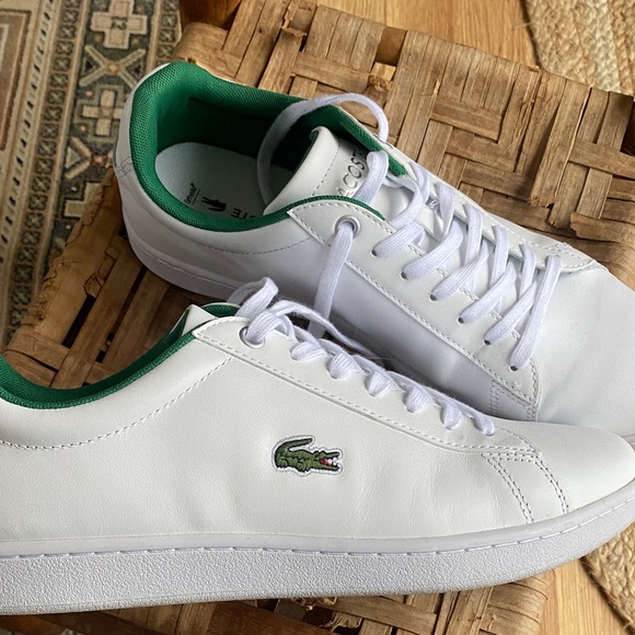 Lacoste White and Green Sneakers - Picture 7 of 8